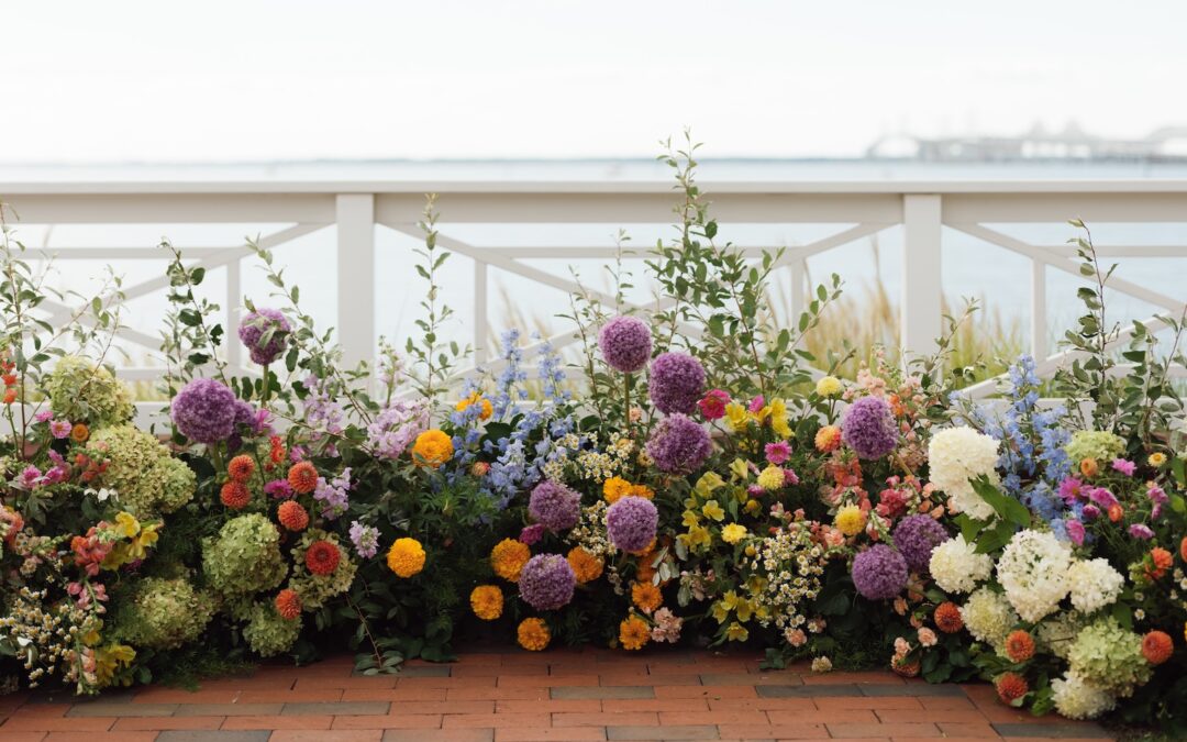 Colorful Chesapeake Bay Beach Club Wedding